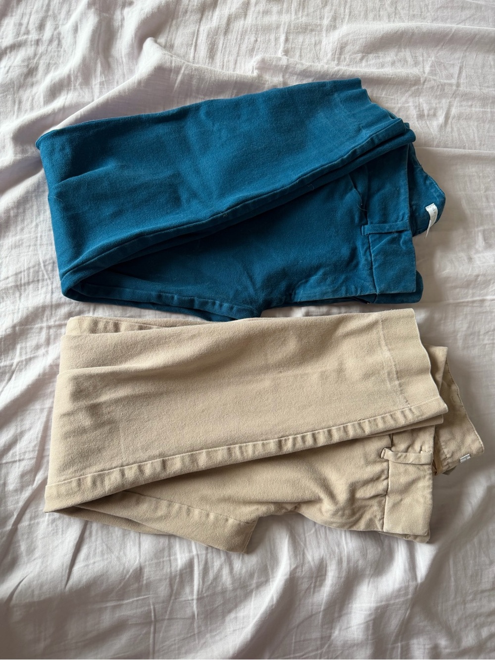 New York & Company Teal and Beige Stretch Pants